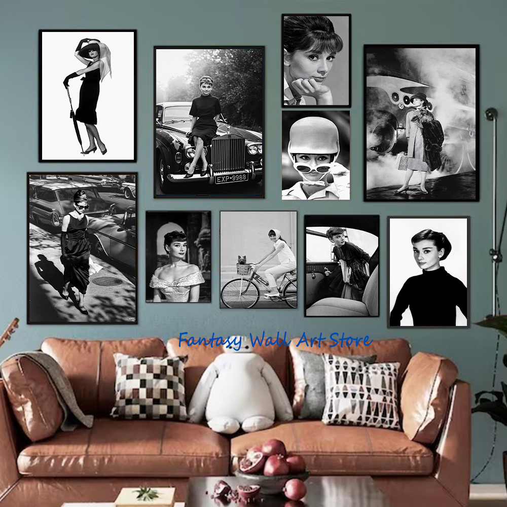 Luxury Lifestyle Picture - Audrey Hepburn Photography Retro Poster Black