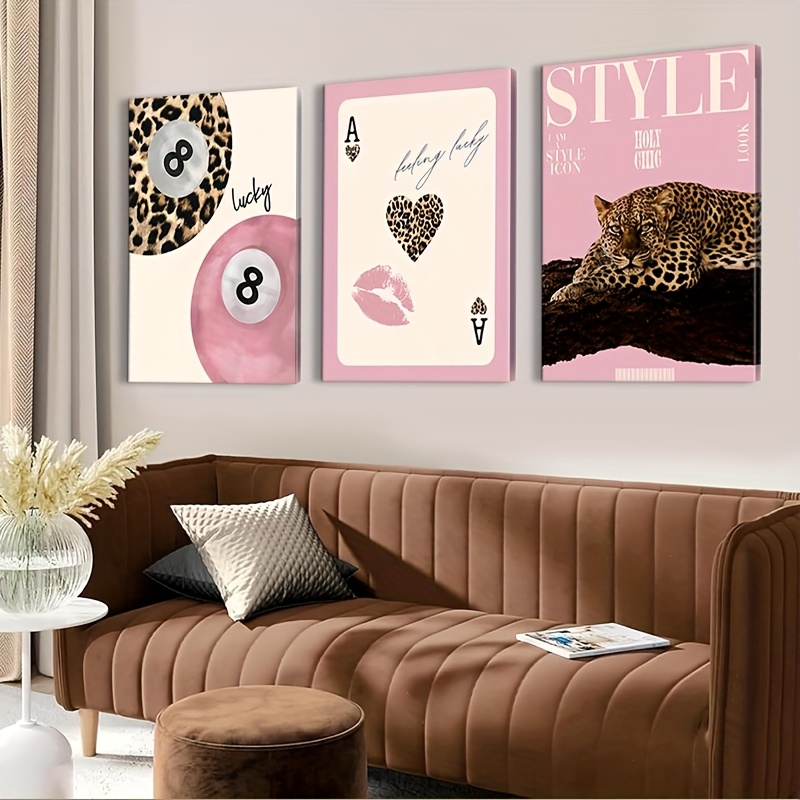 3pcs Leopard Cheetah Canvas Wa - Luxury Lifestyle Photography recension och pris
