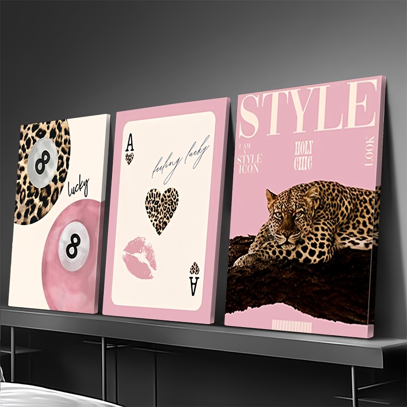 3pcs Leopard Cheetah Canvas Wa - Luxury Lifestyle Photography recension och pris