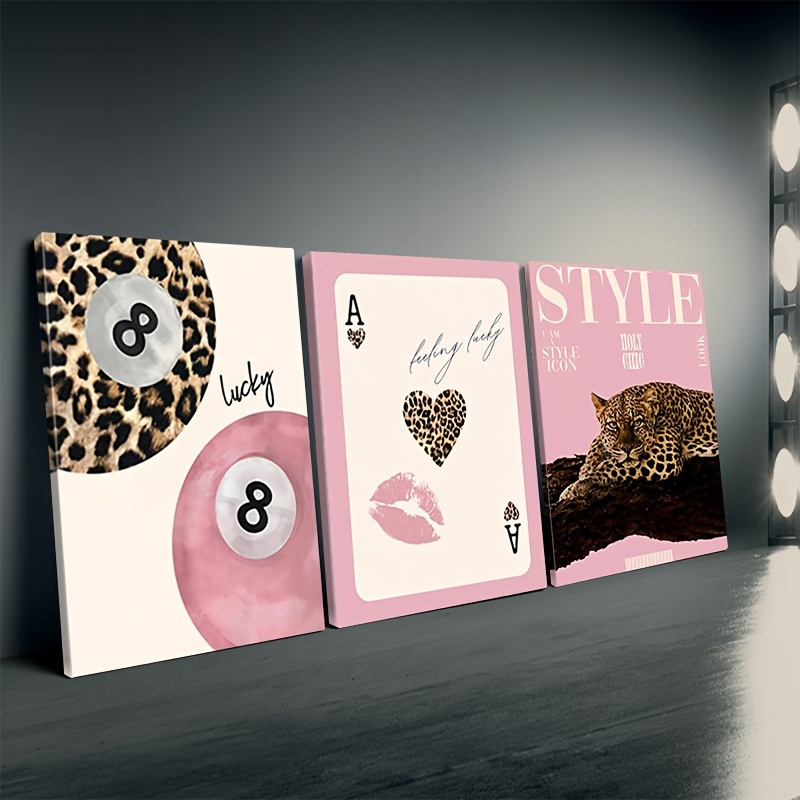 3pcs Leopard Cheetah Canvas Wa - Luxury Lifestyle Photography recension och pris